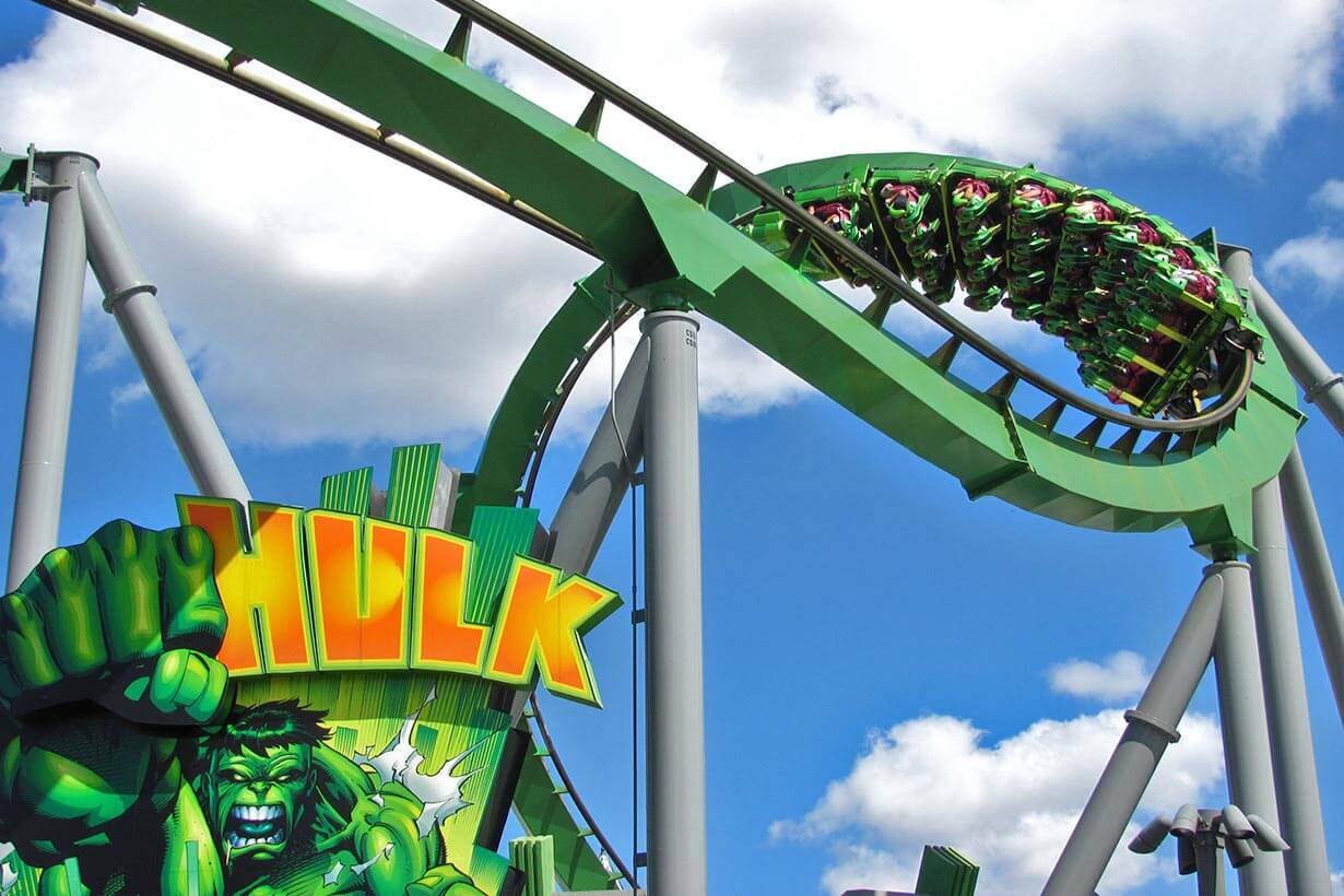 Dónde comprar las entradas más económicas de Orlando: Parque Islands of Adventure - montaña-rusa Hulk
